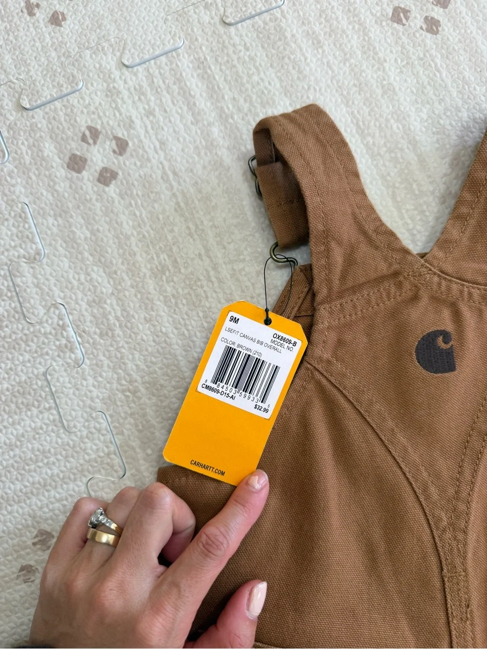 Carhartt Chest Pocket Brown Kids Overalls